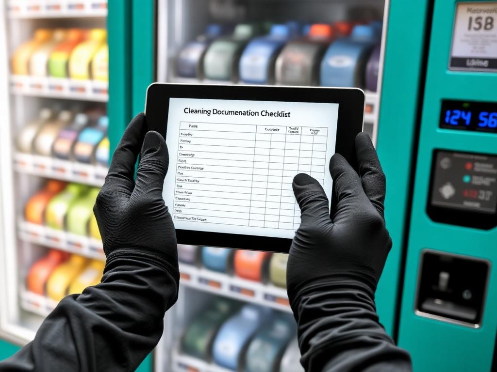 Reinigungsnachweis wird digital auf einem Tablet dokumentiert